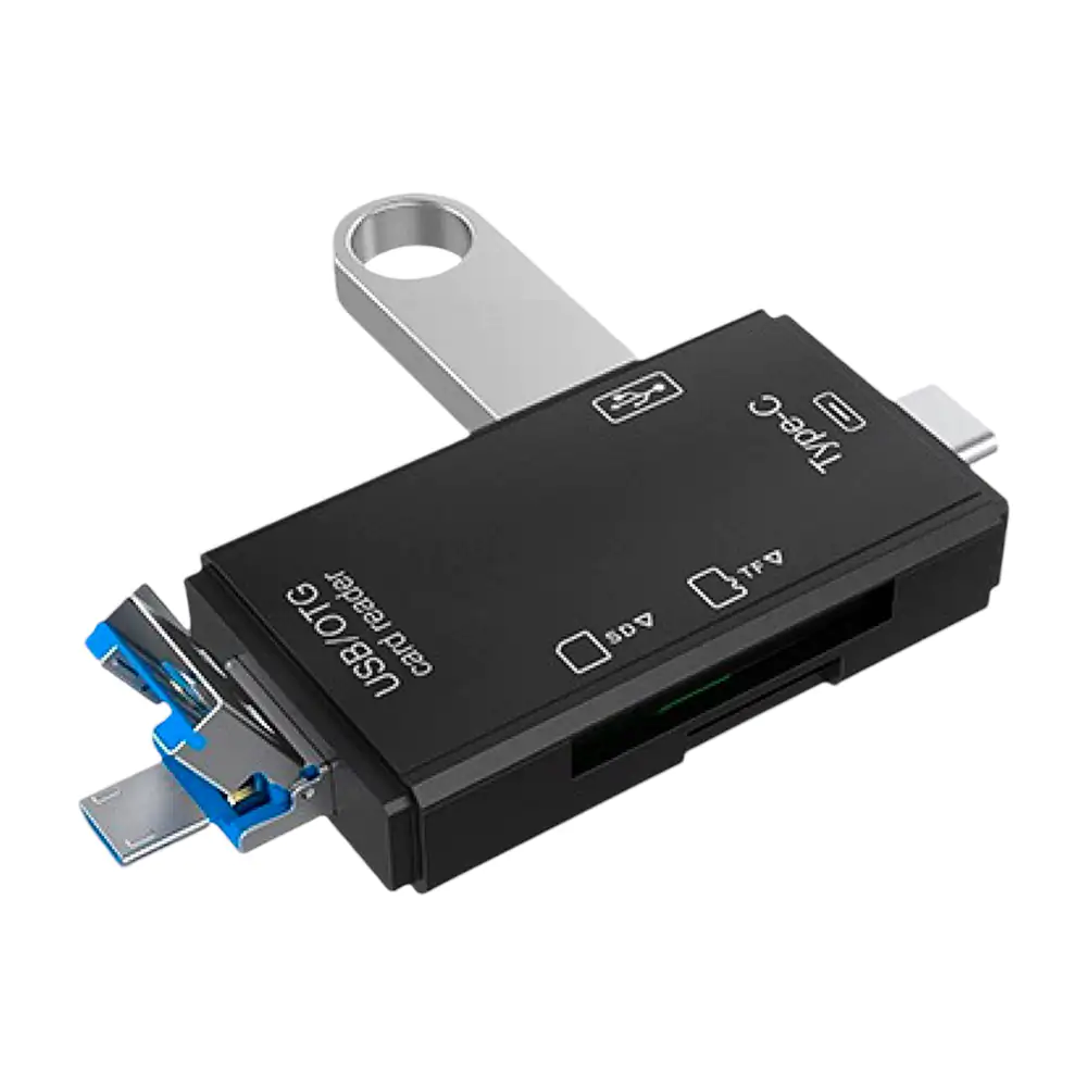 Adaptador 6 en 1 lector de tarjetas sd, microsd y usb con salida inte…