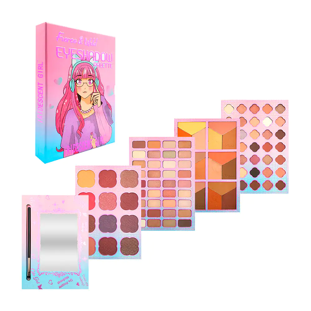 Paleta de sombras para ojos con 101 tonos, espejo + brocha, estampado…