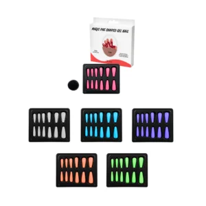 Set de 12 uñas postizas + pegamento, variedad de colores / magic pne …