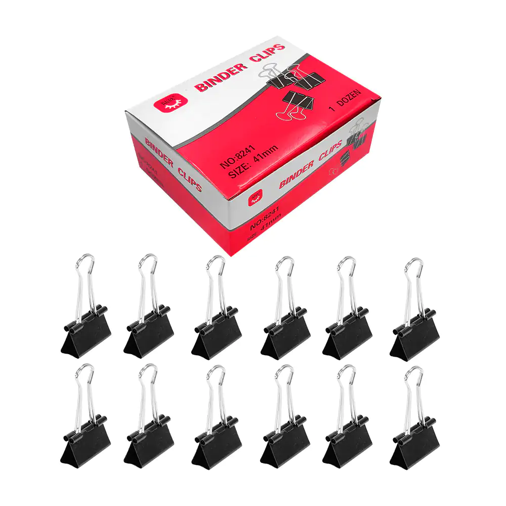 Caja con 12 pinzas clips sujetadores 41mm / dl0002 / b8628 / 8241