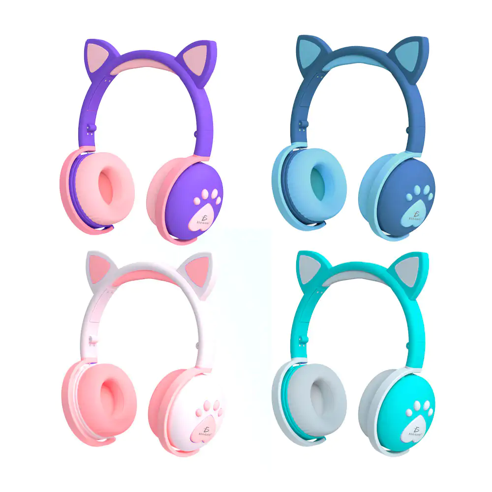 Auriculares inalámbricos bicolor de tipo diadema acolchada con orejit…