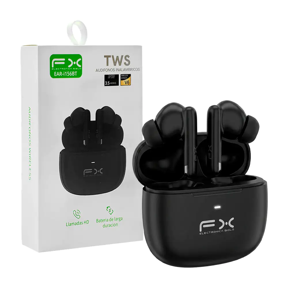 Audífonos inalámbricos fx con almohadillas de silicón y estuche de ca…