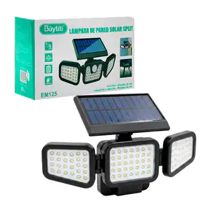 Lámpara solar buytiti, ajustable para exterior con triple panel led y…