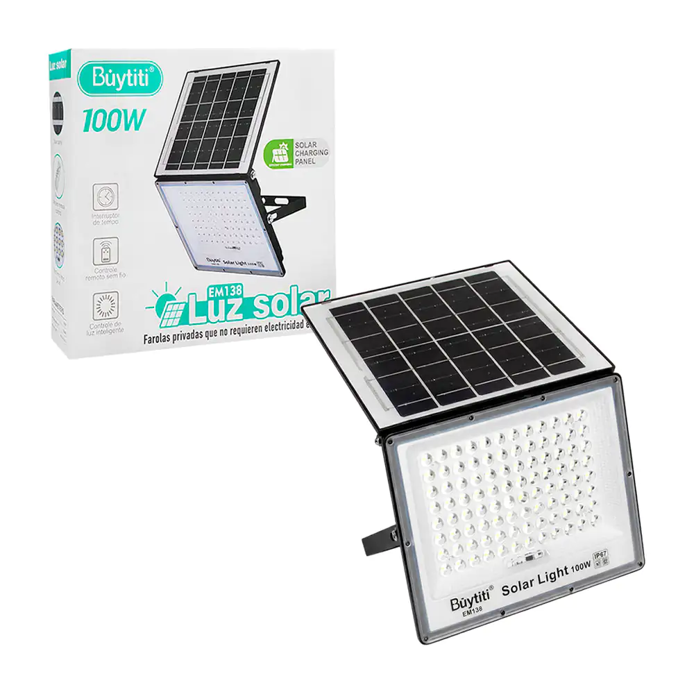 Reflector solar buytiti de 100w recargable con panel solar incluido +…