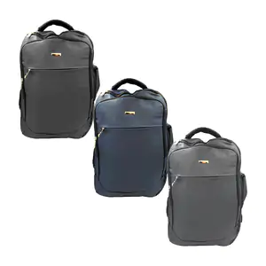 Mochila tipo piel de 3 compartimientos con placa metálica, variedad d…