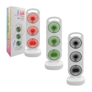 Torre de 3 ventiladores pequeños de plástico, con 3 velocidades y ent…