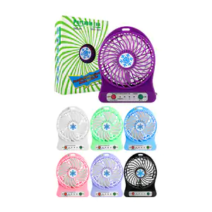 Ventilador redondo recargable portátil de 4 aspas y 3 velocidades, va…