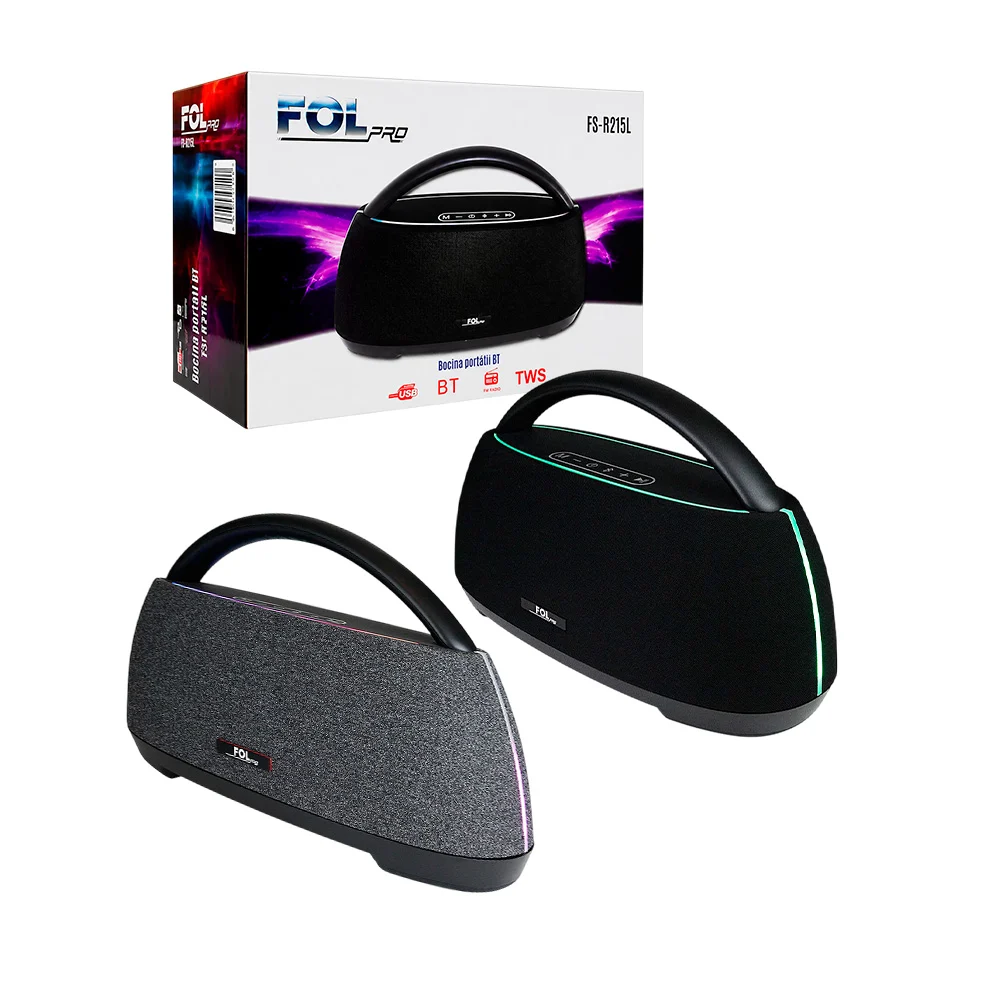 Bocina Fol bluetooth, portátil con luz rgb, sonido envolvente con una…