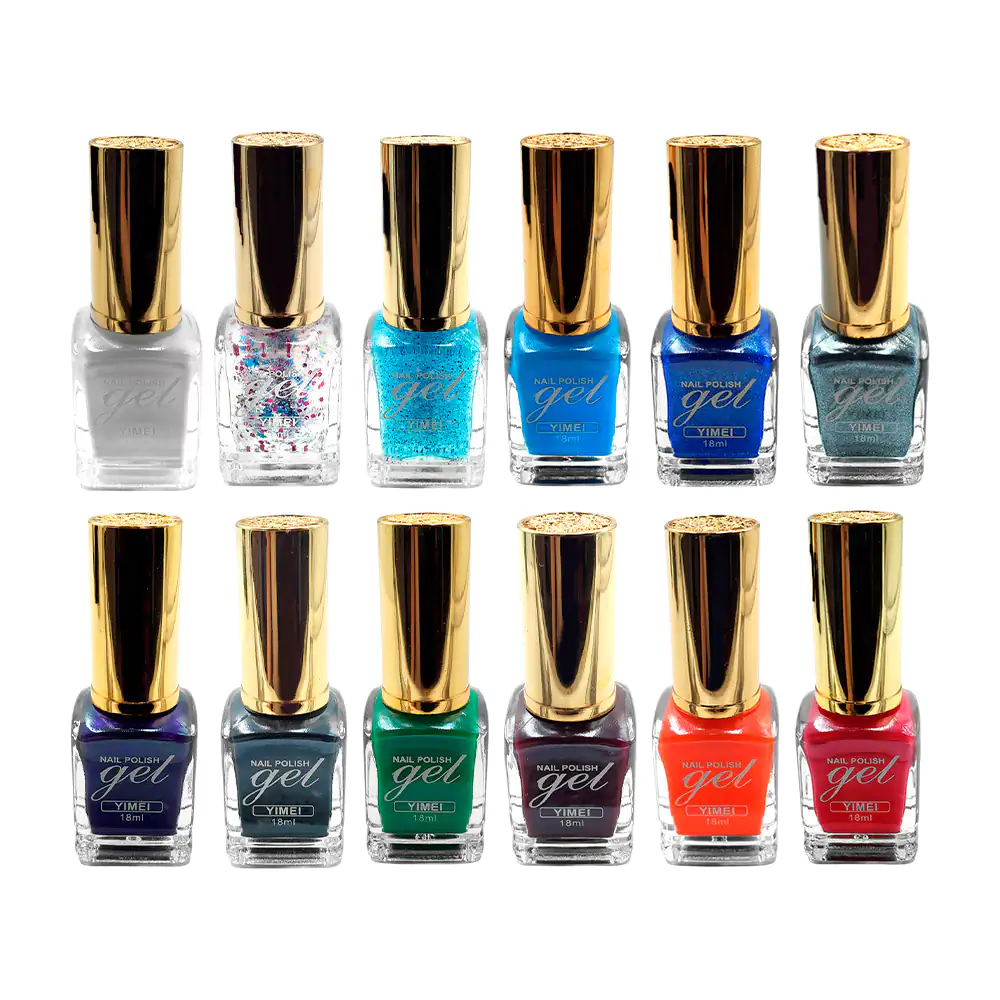 1pz esmalte de uñas yimei con tapa dorada, 18ml, variedad de tonos y …