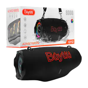 Bocina altavoz inalámbrico bluetooth buytiti cilíndrico con luz rgb y…