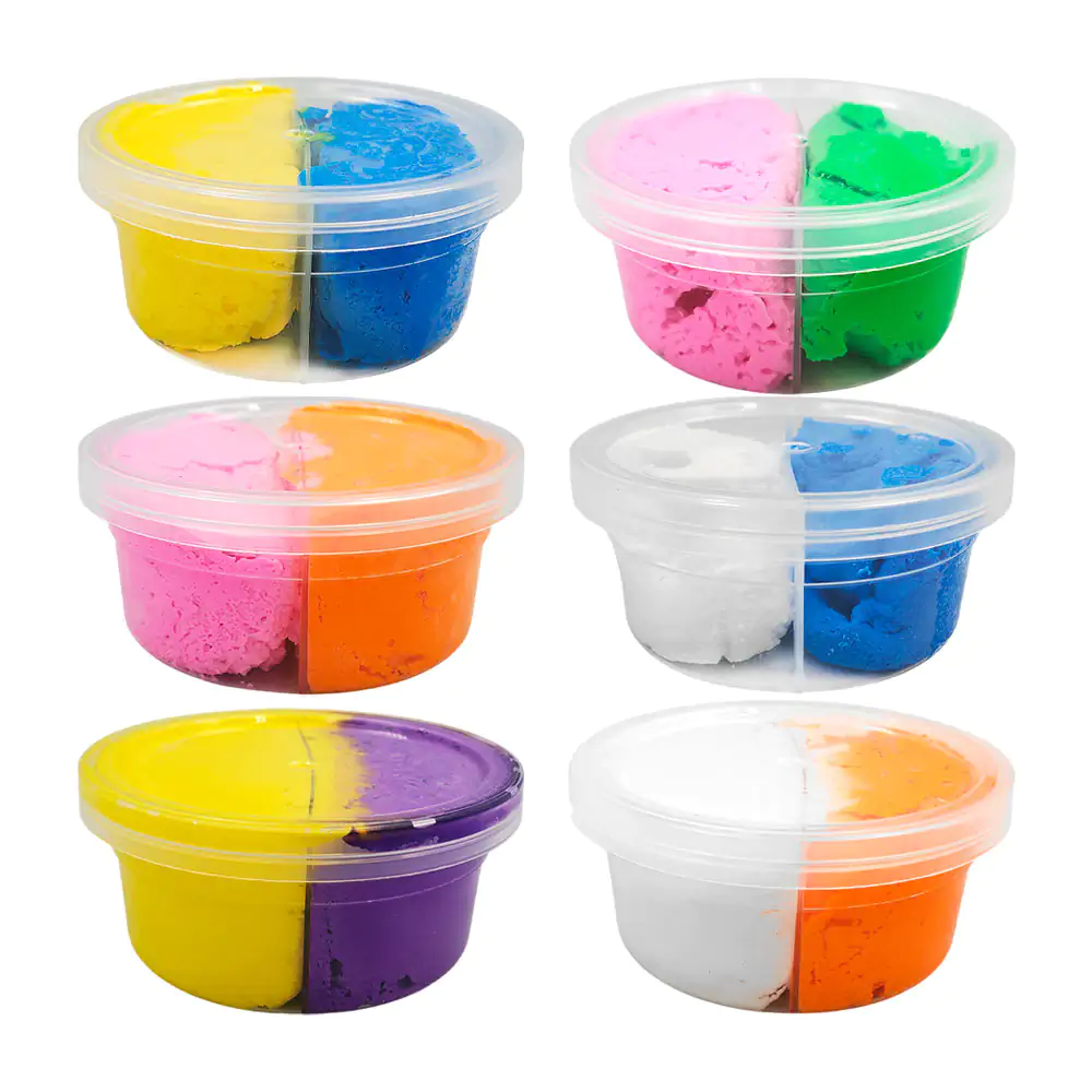 1pz mini bote con foamy moldeable bicolor, variedad de colores / h-18…