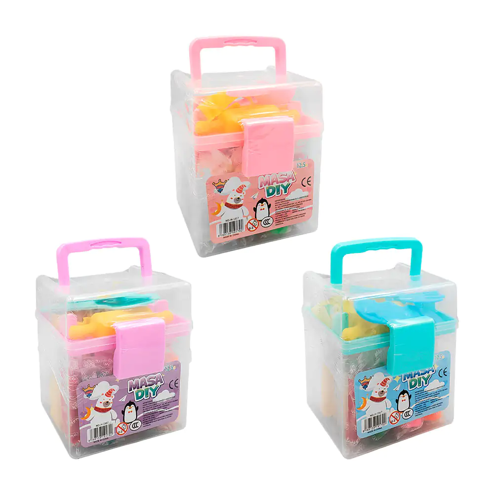 Estuche con 18 mini masitas moldeables + accesorios, variedad de colo…