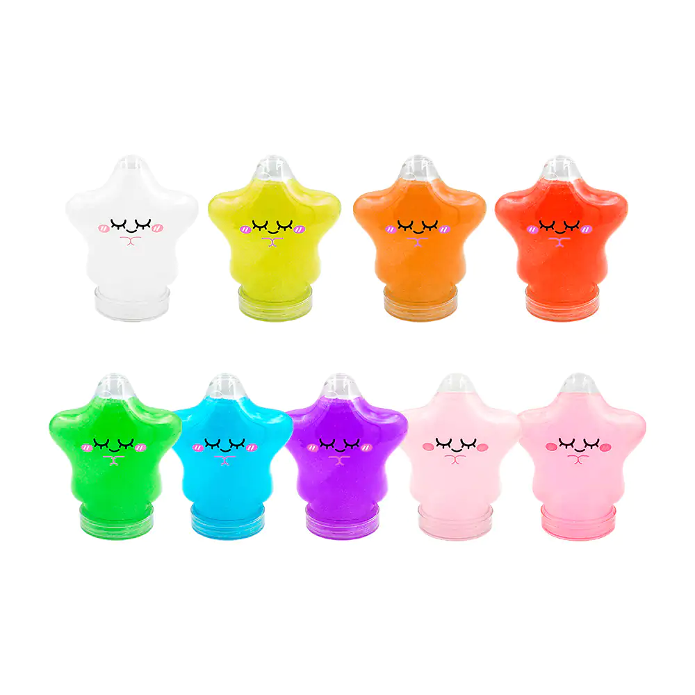 1pz bote en forma de estrella con slime y glitter, variedad de colore…