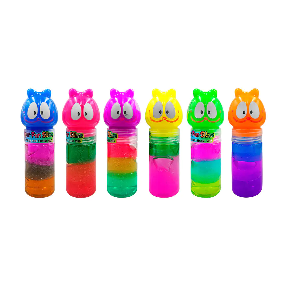 1pz Bote en forma de gato con slime con o sin glitter, 19cm, variedad…