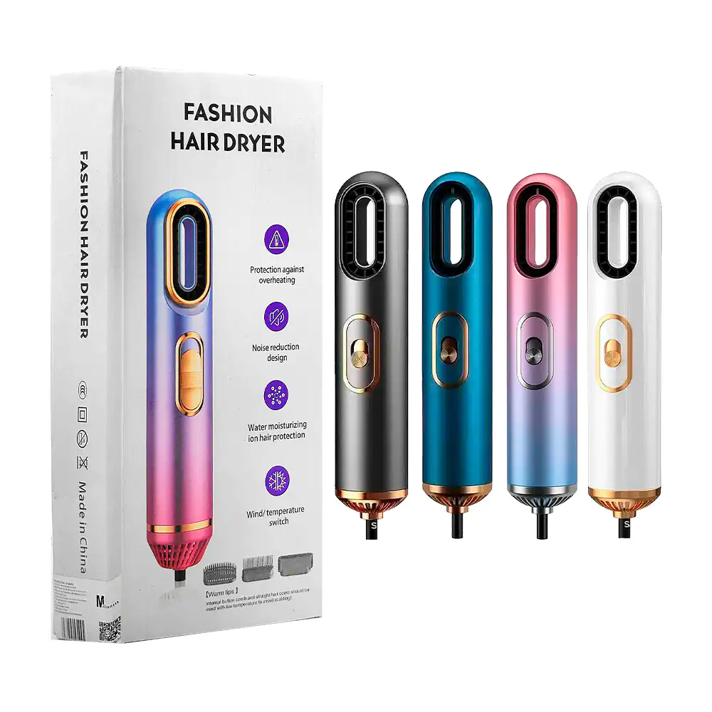 Secador cilíndrico de cabello con accesorios intercambiables, varieda…