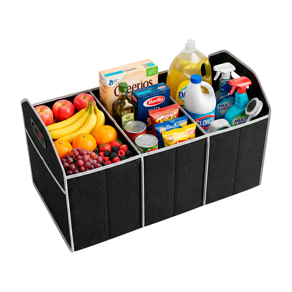 Organizador de tela plegable multifuncional con 3 compartimentos aisl…