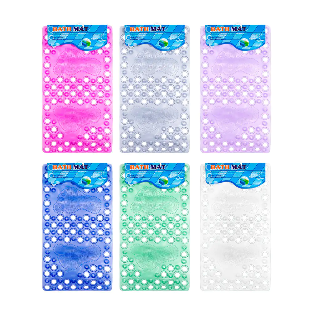 Tapete antiderrapante de plástico, rectangular, diseño de pies, 64x34…