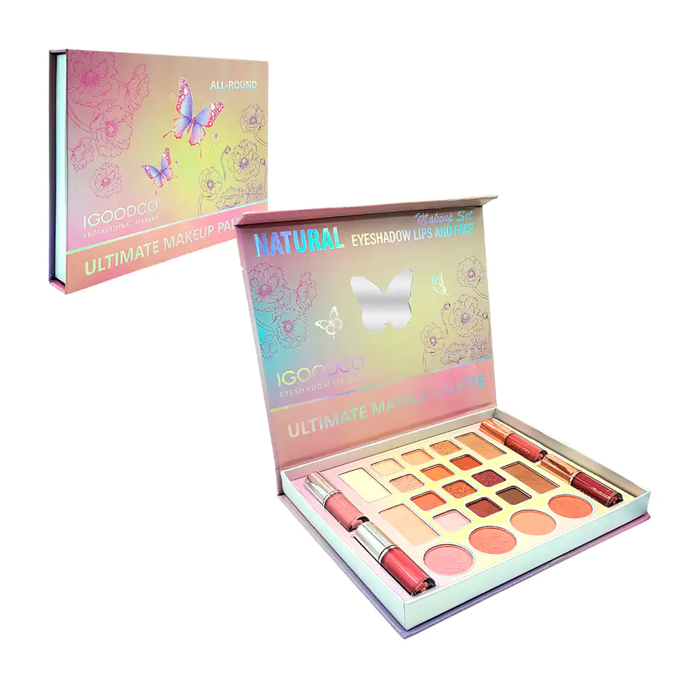 Paleta de maquillaje con 20 sombras para ojos + 4 mini lip gloss, var…