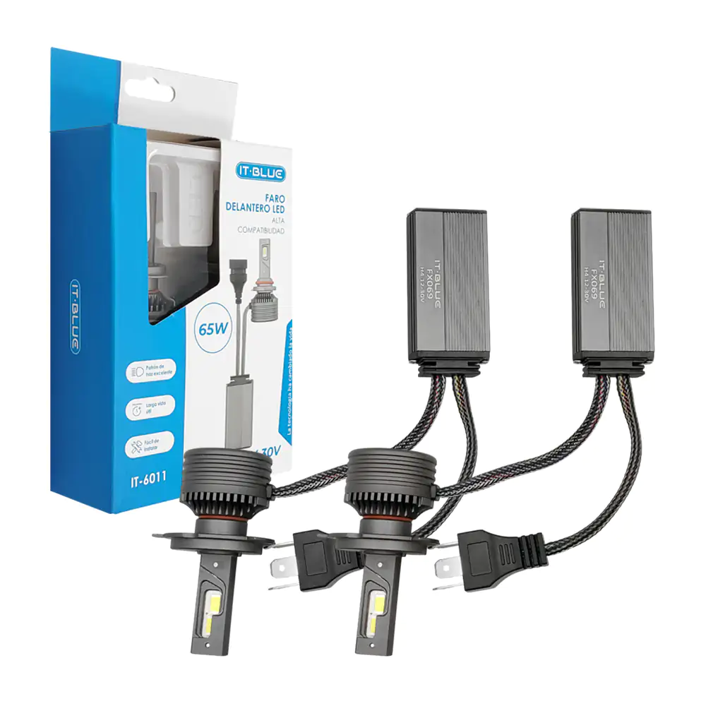 Kit con 2 focos doble led de conexión h4 para coche automóvil, 65w, 1…