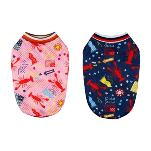 1pza Ropa para mascotas pequeño, transpirables, con estampado animado