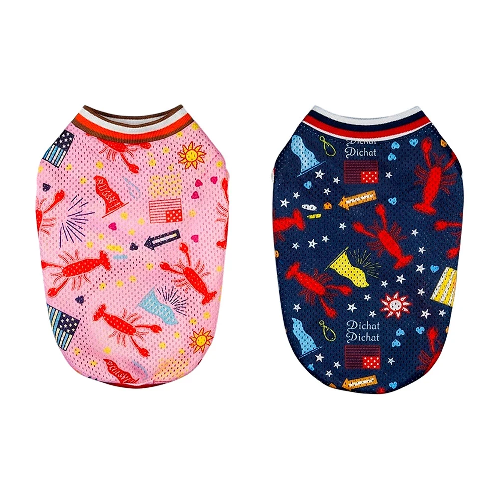 1pza Ropa para mascotas pequeño, transpirables, con estampado animado