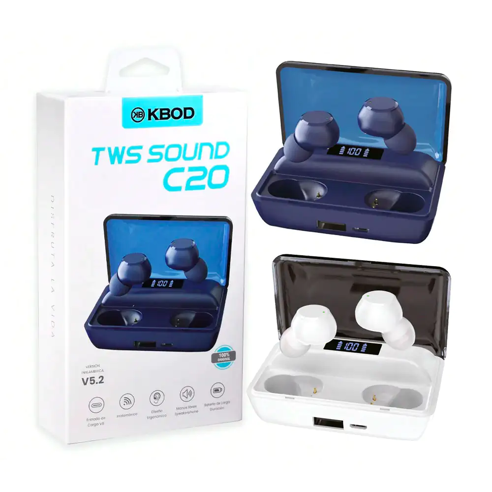 Audífonos inalámbricos bluetooth con diseño ergonómico + estuche de c…