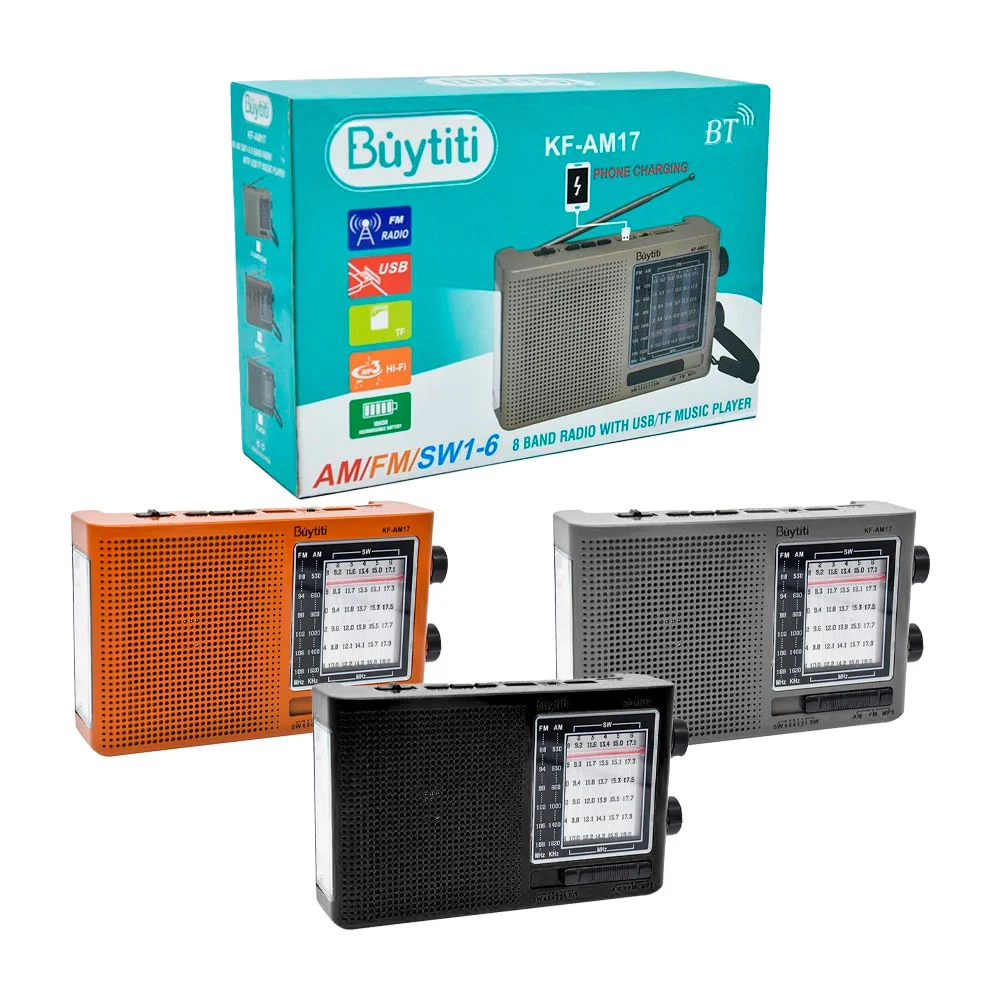 Bocina radio buytiti de 8 bandas radio con lámpara y panel solar / kf…