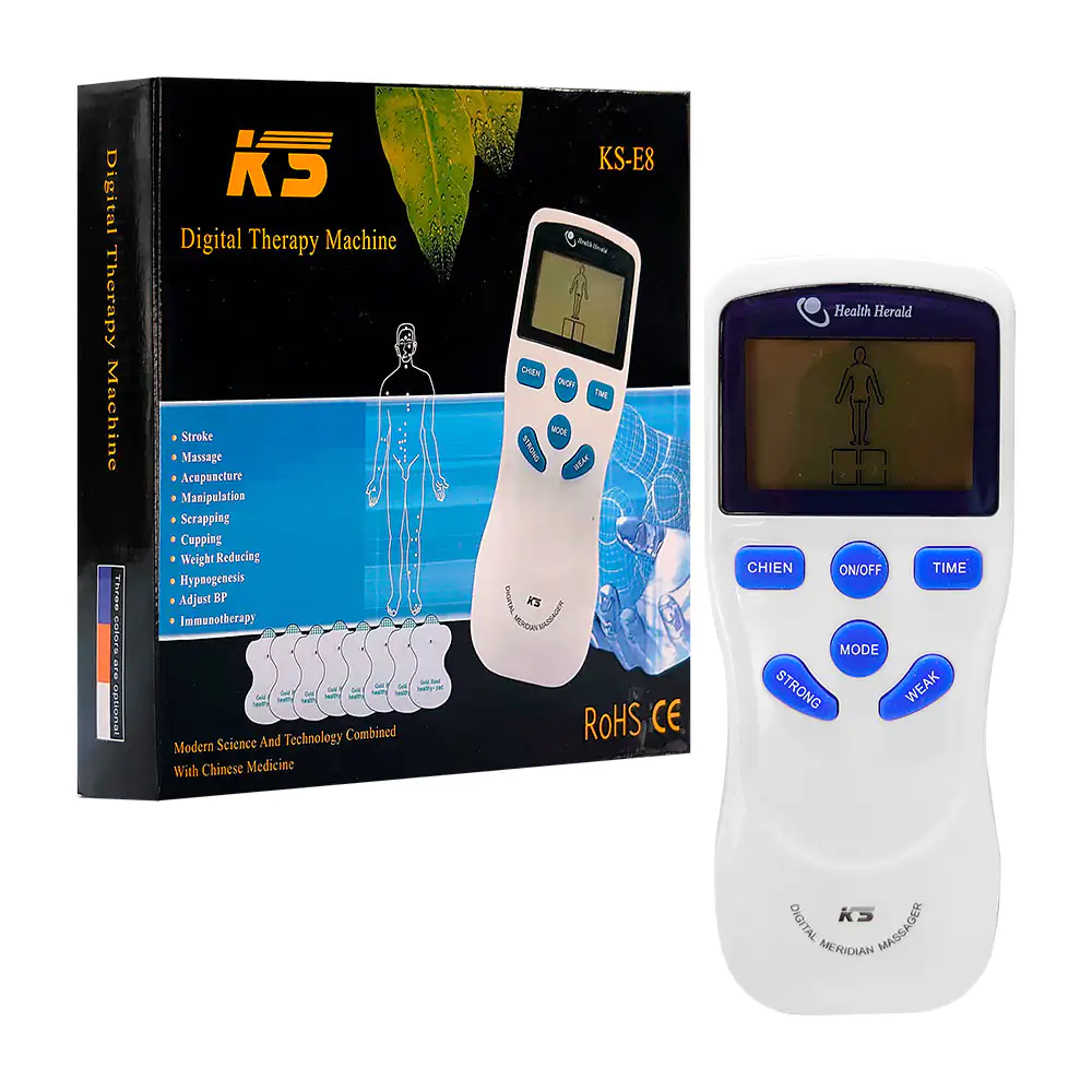 Máquina masajeadora para electroterapia con 4 pares de parches adhesi…