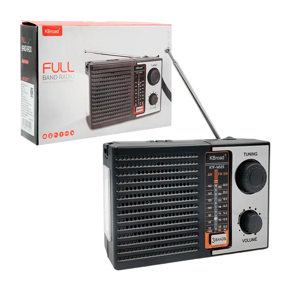 Radio inalámbrico kbroad recargable con doble panel sola y luz de eme…