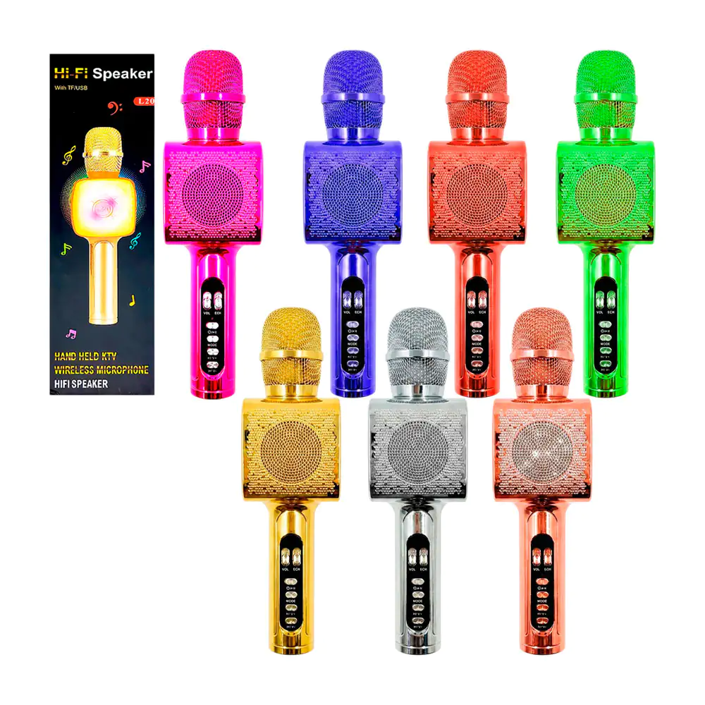 Micrófono tipo bocina cuadrada con efecto metálico + entrada para usb…