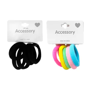 Blíster con 5 donas ligas de colores con textura suave para el cabell…