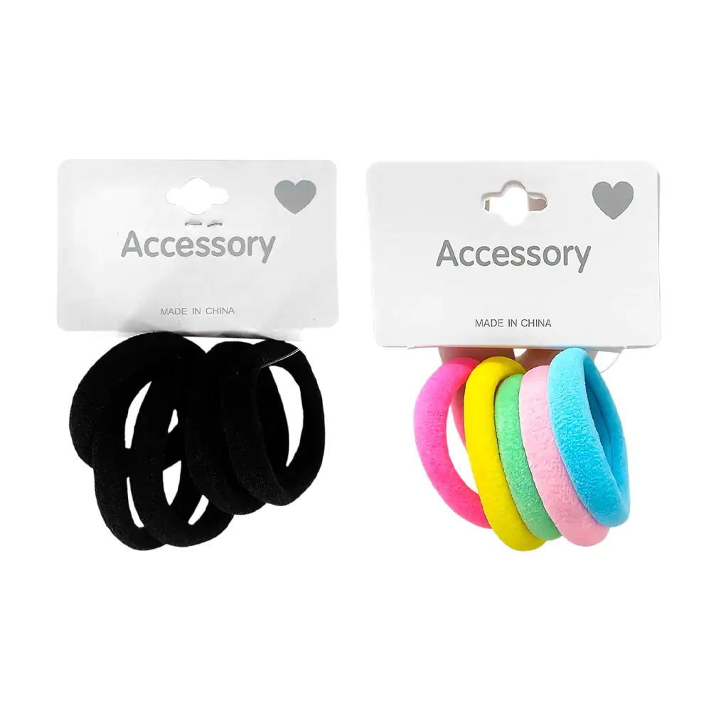 Blíster con 5 donas ligas de colores con textura suave para el cabell…