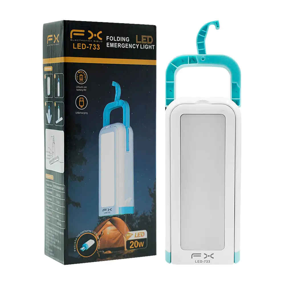 Lámpara rectangular plegable de emergencia, gancho para colgar + mini…