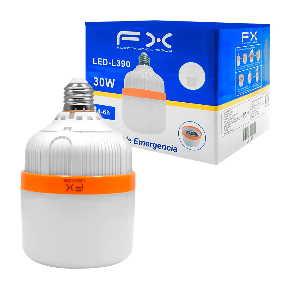 Foco led plegable de emergencia fx de 30w, recargable + gancho para c…
