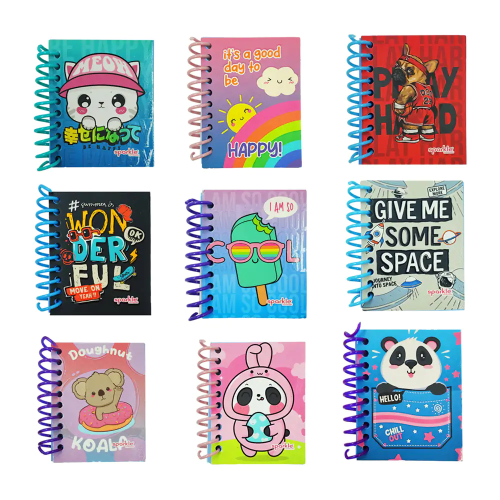 Libreta micro pocket sparkle de 60 hojas, espiral de plástico, 7x9cm,…