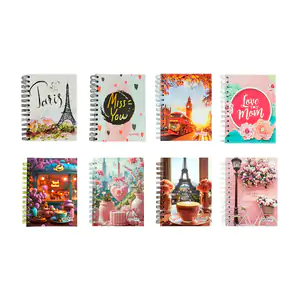Libreta de notas sparkle de 100 hojas, doble espiral metálico y diseñ…