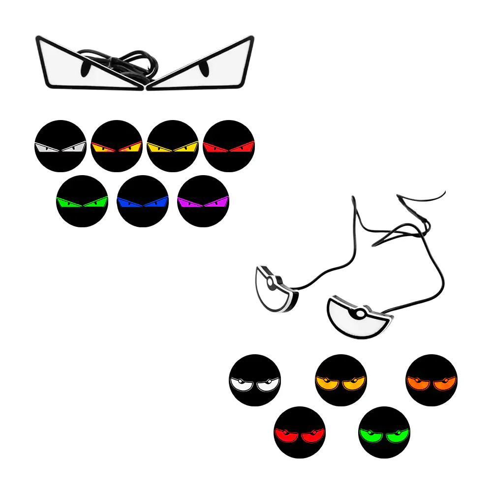 Par de ojos led decorativos para coche o motocicleta con modos interc…