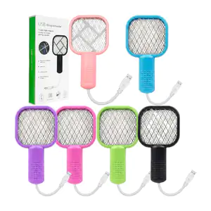 Raqueta eléctrica pequeña mata mosquitos con luz + entrada usb, vario…