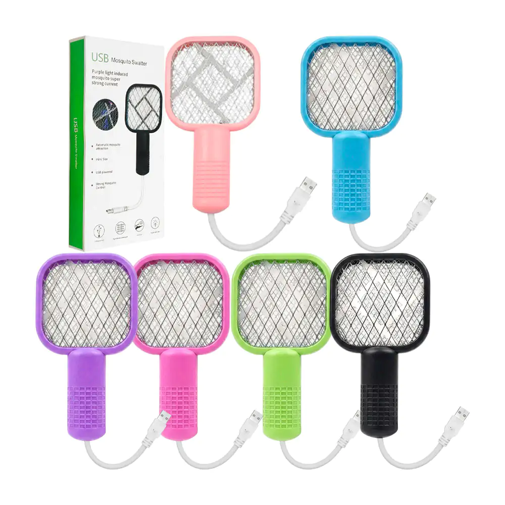 Raqueta eléctrica pequeña mata mosquitos con luz + entrada usb, vario…