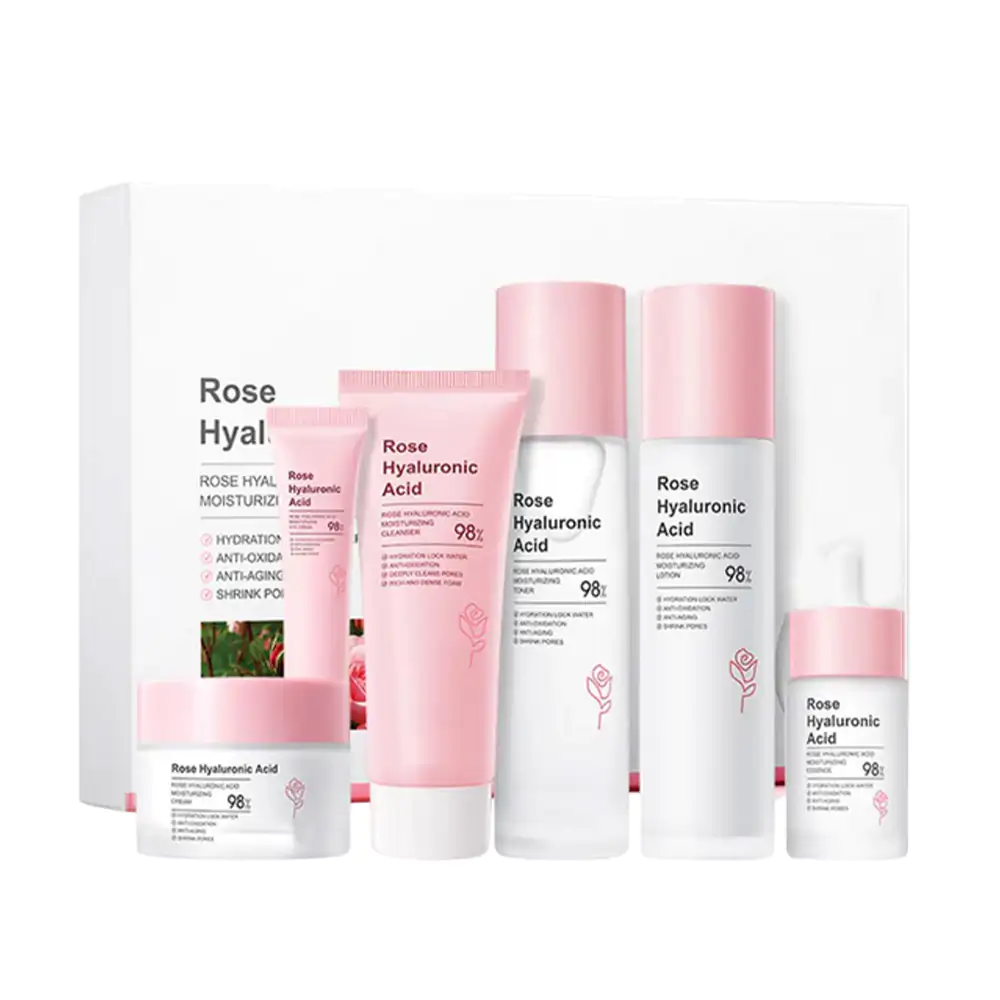 Kit de skincare bioaqua con ácido hialurónico y extracto de rosa al 9…