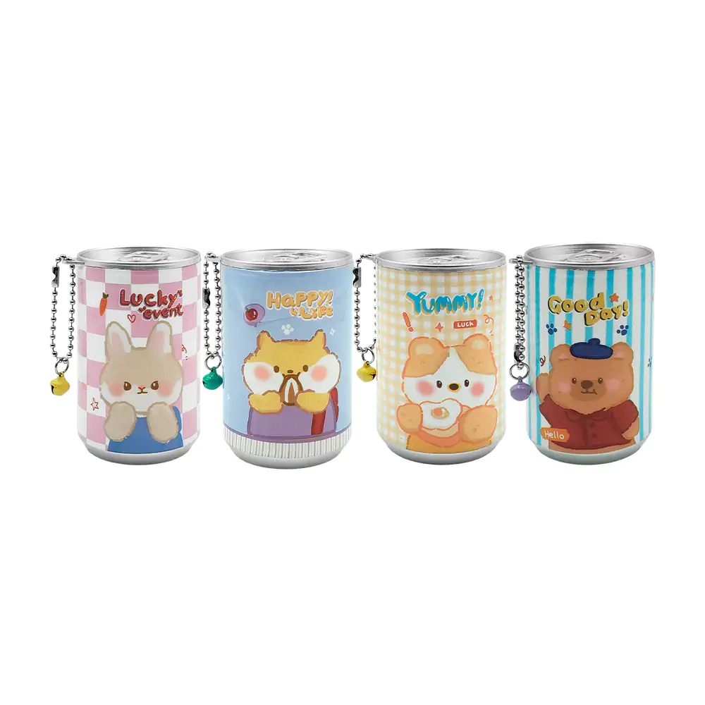 Mini lata con 30 toallitas húmedas, estampado de animalito kawaii + c…