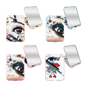 1pza Espejo rectangular de bolsillo con diseño doble vista, variedad …