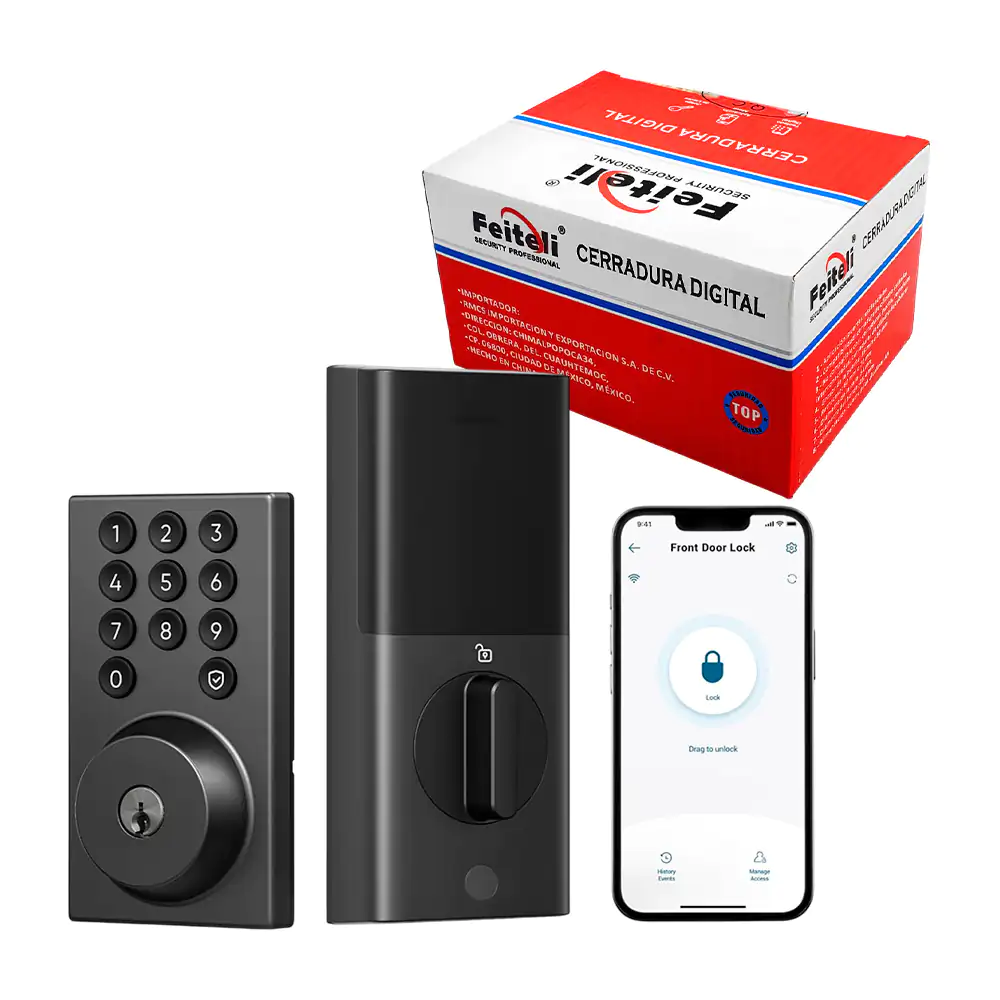Cerradura digital de seguridad para lado derecho, color negro + tecla…