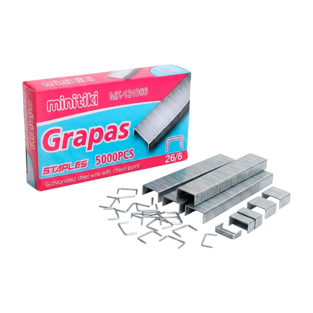 Paquete minitiki con 5000pcs de grapas metálicas 26/6 / mk-131066