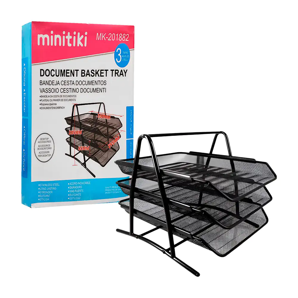 Organizador minitiki tipo archivero, metálico de 3 niveles / mk-201882