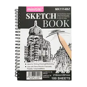 Sketchbook, cuaderno para dibujo con 100 hojas a4, espiral metálico i…