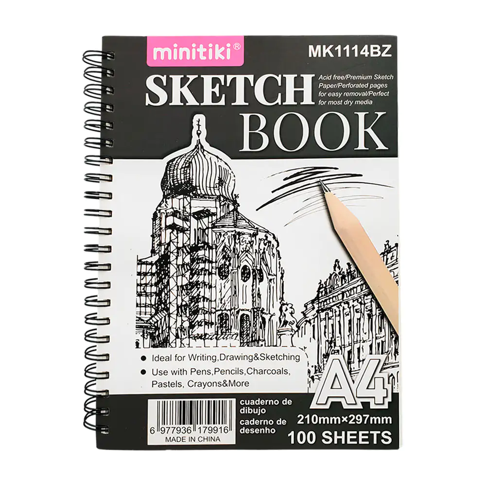 Sketchbook, cuaderno para dibujo con 100 hojas a4, espiral metálico i…