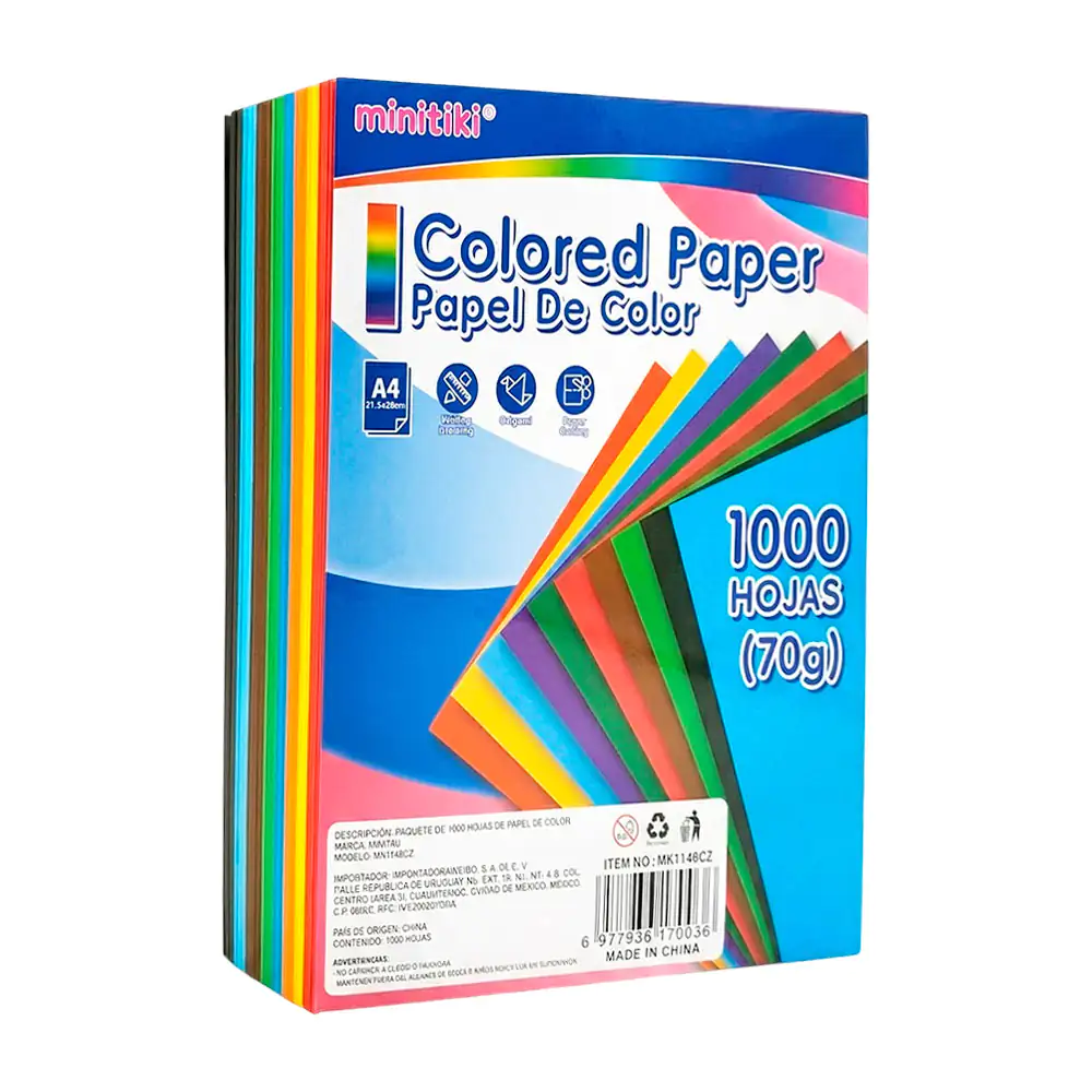 Paquete con 1000 hojas de papel a4 en 10 colores oscuros diferentes /…