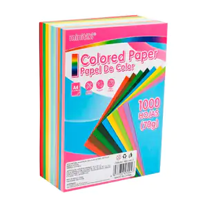 Paquete con 1000 hojas de papel a4 en 10 colores intensos diferentes …