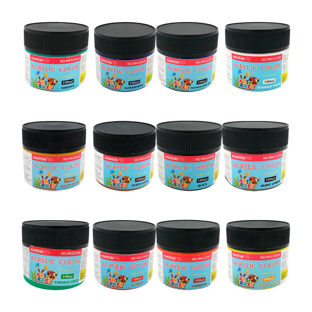 1pz mini bote de pintura acrilica, 100ml en variedad de tonos / mk121…
